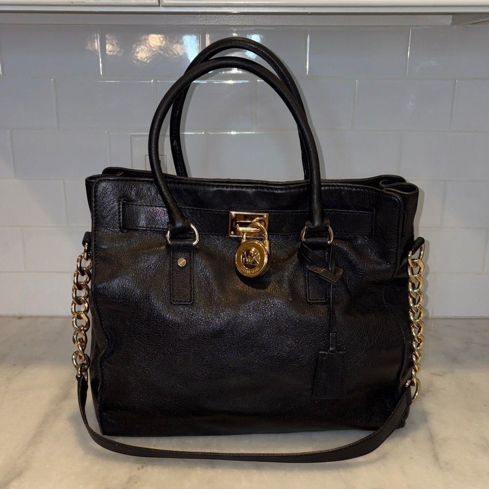 Michael Kors Bag Purse Handbag Leather XL Hamilton Convertible Tote Shoulder Bag
